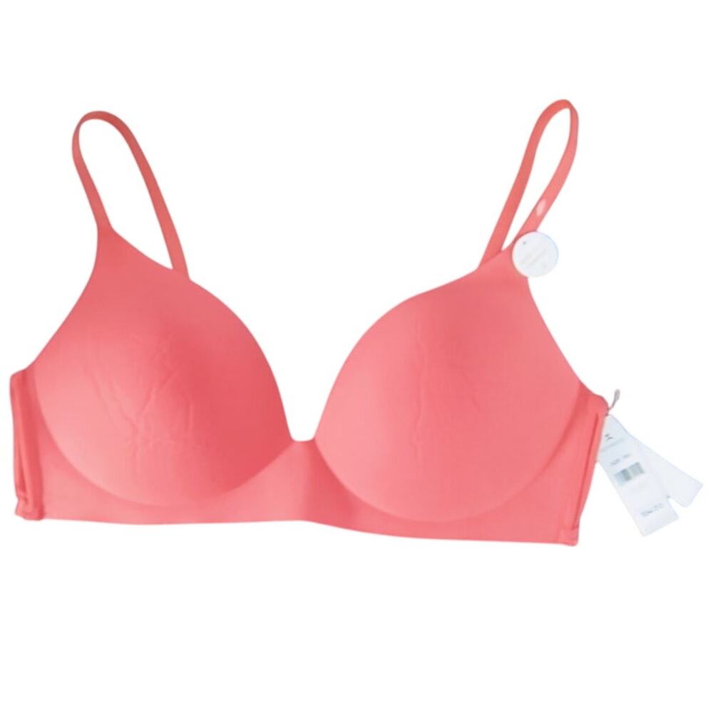 Danskin 38C Wireless Comfort T-Shirt Bra Orange Smooth Padded NWT Adjustable